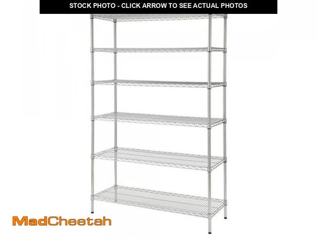 Lot 74-12409962 - HDX 6-Tier Commercial Grade Heavy Duty Steel Wire Shelving Unit in Chrome (48 in. W x 72 in. H x 18 ...
