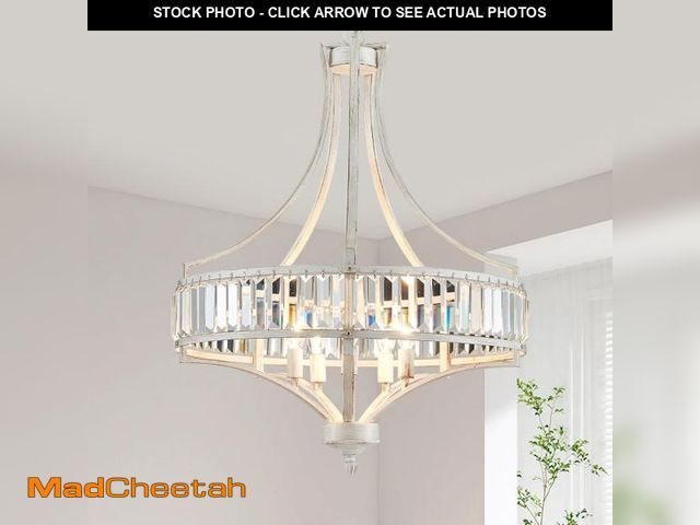 Lot 74-12139540 - peskoe Modern Farmhouse Chandeliers for Dining Room, 5-Light Crystal Round Large Light Fixtures for ...