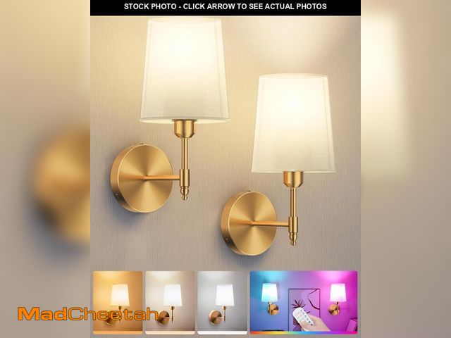 Lot 74-12330224 - Ouyulong Battery Operated Wall Sconces Set of 2, Wireless Rechargeable Dimmable Wall Light with 5600...