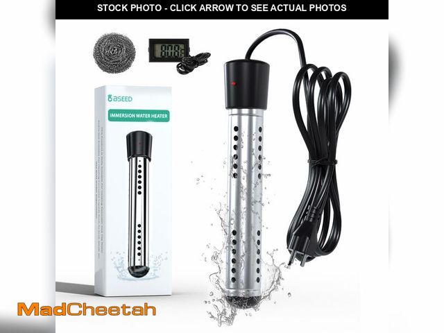 Lot 74-14378820 - BSEED Immersion Water Heater Electric, 2000W Fast Heating Portable Water Heater with 304 Stainless S...