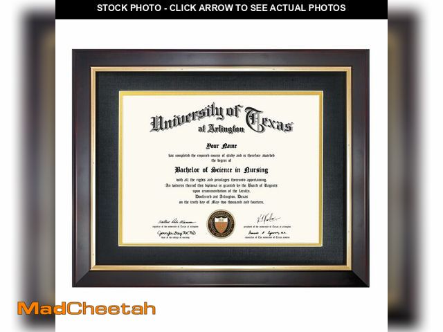 Lot 74-12500816 - GMFrames 8.5x11 Wood Diploma Frame with Black Mat or Display 11x14 Certificates without Mat,Tempered...