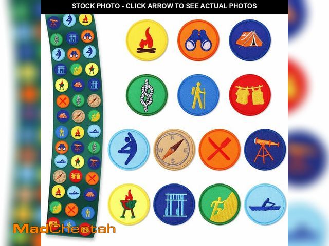 Lot 74-13473884 - Landical 58 Pcs 3 Sets Halloween Scout Sash Costume Accessories for Women Men, Include 42 Adhesive E...