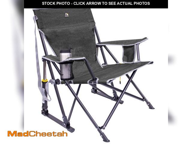 Lot 74-12143865 - GCI Outdoor Kickback Rocker Foldable Rocking Camp Chair  Heathered Pewter - UNUSED