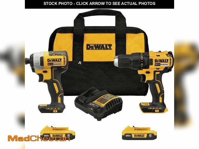 Lot 74-13430934 - DEWALT ATOMIC 20V Lithium-Ion Cordless Compact 1/2 in. Drill/Driver Kit and 1/2 in. Hammer Drill wit...