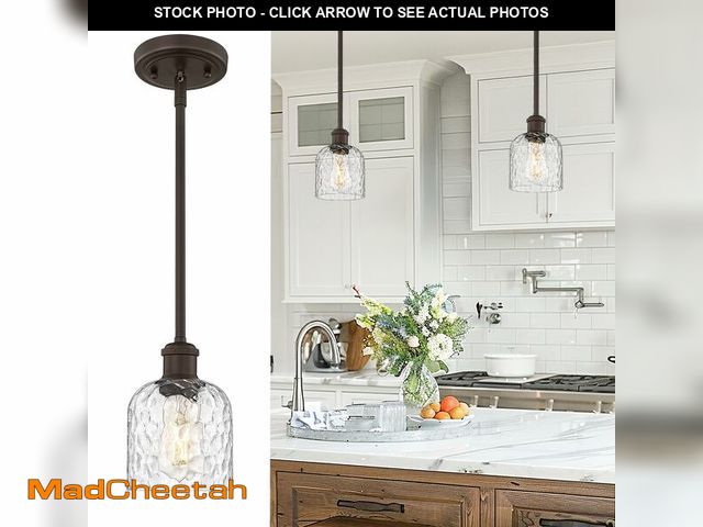 Lot 74-14066937 - zeyu Farmhouse Hanging Light Fixture, Kitchen Island Pendant Lights, 1-Light Adjustable Hanging Ligh...