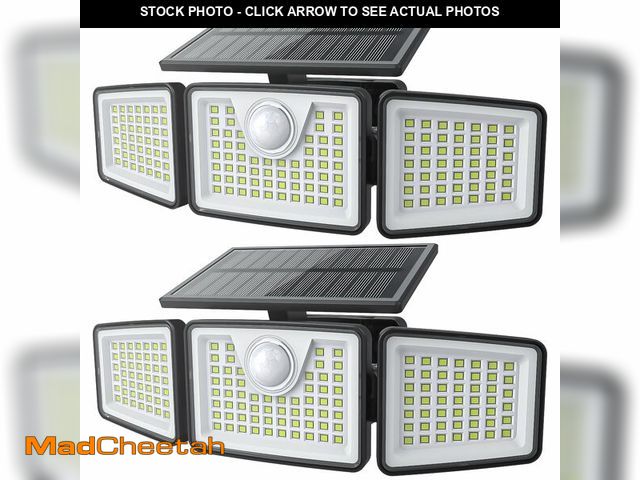 Lot 74-14266162 - daphino 2500LM Solar Lights Outdoor with Motion Sensor,3 Head 270ÃÂ° Wide Angle Street Area Lights,...
