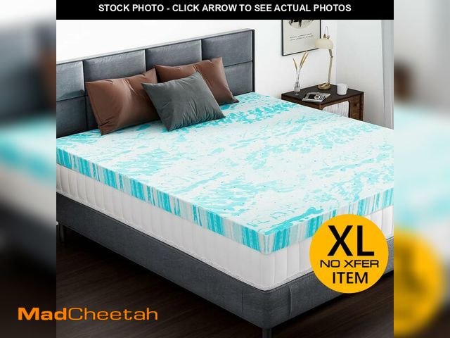 Lot 74-13331377 - DUMOS Mattress Topper 3-Inch Gel Memory Foam Mattress Topper Twin XL, Soft Mattress Pads for Sleeper...