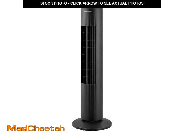 Lot 74-14449524 - Hampton Bay 29 in. 3-Speed Oscillating Tower Fan in Black with Easy Carry Handle FZ1024KMHD - UNUSED