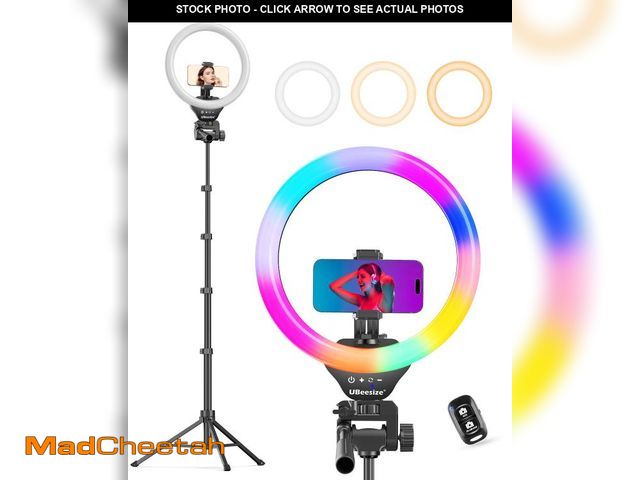 Lot 74-12221737 - UBeesize 12'' RGB Selfie Ring Light with 62Ã¢â¬â¢Ã¢â¬â¢ Tripod Stand for Video RecordingÃ¯Â¼â L...