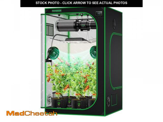 Lot 74-12540133 - (MISSING FLOOR TRAY)VIVOSUN S448 4x4 Grow Tent, 48"x48"x80" High Reflective Mylar with Observation W...
