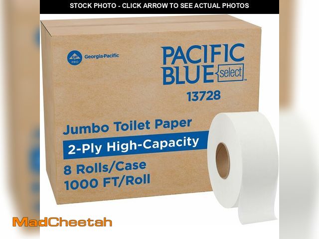 Lot 74-14305104 - Pacific Blue Select by Georgia-Pacific PRO Jumbo Jr 2-Ply High-Capacity Toilet Paper, White, 1000 Fe...