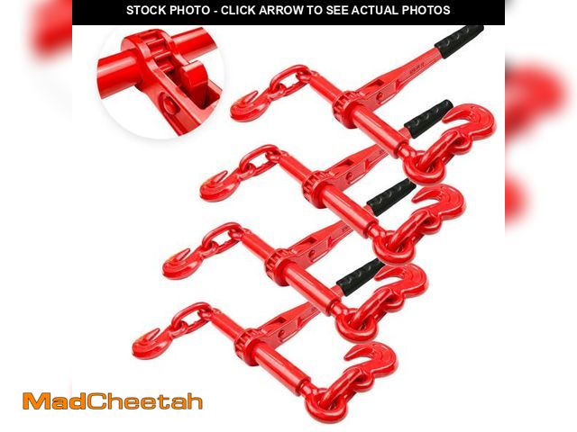 Lot 74-12152353 - YATOINTO Ratchet Chain Binders 5/16'' - 3/8Ã¢â¬ËÃ¢â¬ | 4 Pack Load Binder with 2 Grab Hooks | Tie...