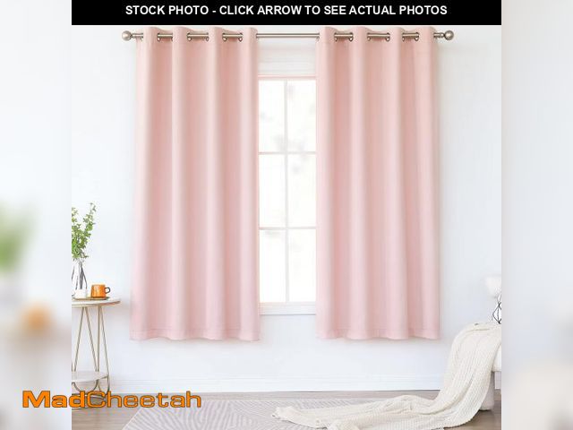 Lot 74-11162779 - KEQIAOSUOCAI Baby Pink Curtains 63 Inch for Girls Room - Thermal Insulated Room Darkening Grommet Wi...