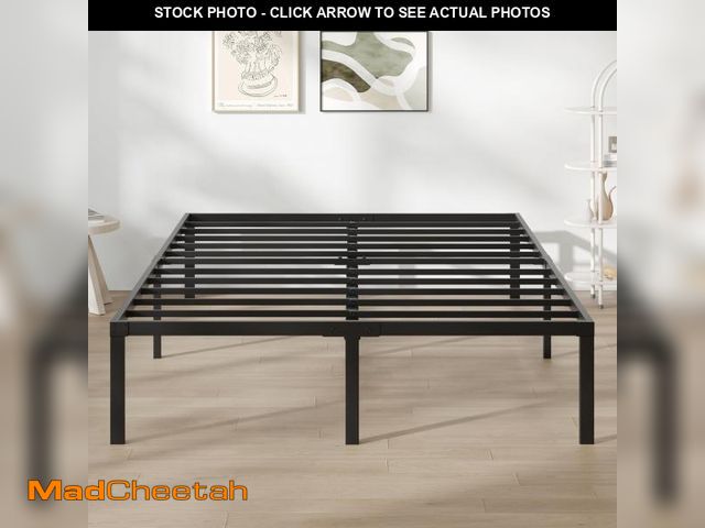 Lot 74-12162364 - Novilla Queen Bed Frame, 14 Inch Metal Platform Bed Frame Queen Size No Box Spring Needed, Heavy Dut...