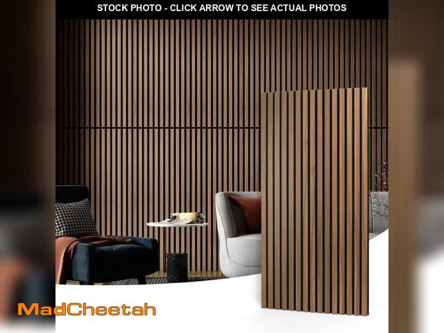 Lot 74-12539201 - Art3d 2 Wood Slat Acoustic Panels for Wall and Ceiling - 3D Fluted Sound Absorbing Panel with Wood F...