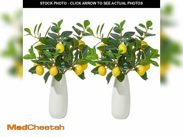 Lot 74-13625646 - Heleze 6 Pcs Artificial Lemons Tree Branches - Faux Greenery Stems Realistic Lemon Branch with Lifel...
