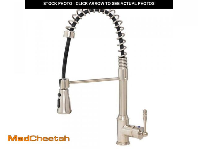Lot 74-12280278 - AKDY Commercial-Style Spring Neck Single-Handle Pull-Down Sprayer Kitchen Faucet With 2-function Spr...