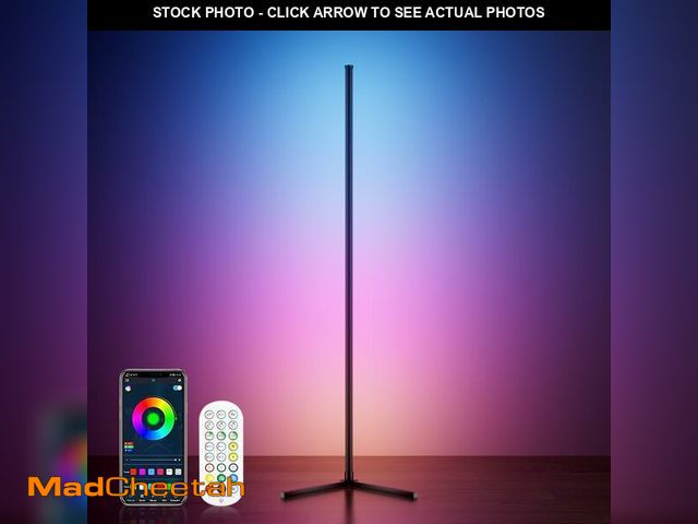 Lot 74-13570641 - JarryStart RGB Corner Floor Lamp, 64.5" RGB Color Changing Led Floor Lamp for Living Room APP and Re...