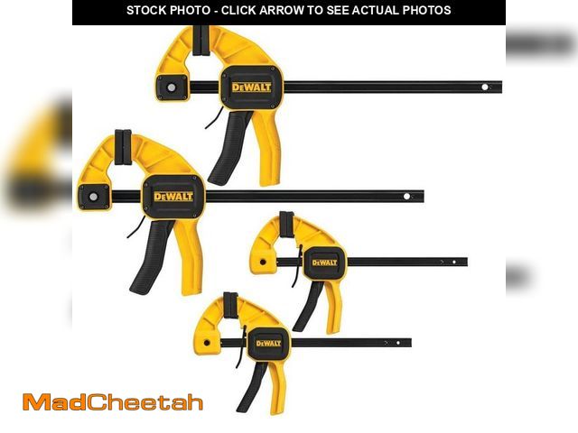 Lot 74-12988841 - DEWALT-Medium-and-Large-Trigger-Clamp-Set-4-Piece- - UNUSED