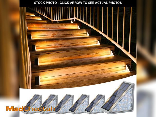 Lot 74-12718636 - VOLISUN Solar Stair Lights 6 Pack, Solar Step Lights Outdoor Waterproof IP67, LED Outdoor Step Light...