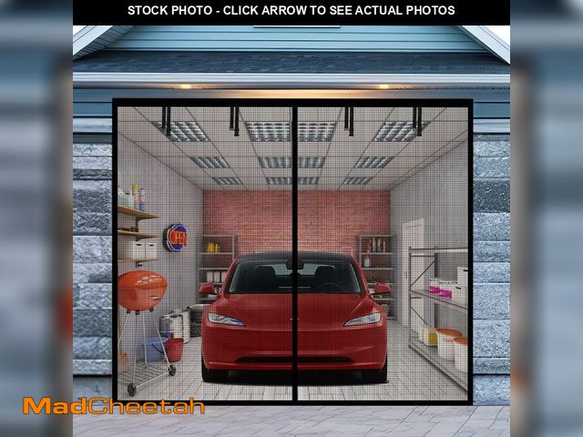 Lot 74-14267456 - Garage Door Screen for 1 Car Garage 12x8FT, Magnetic Screen Garage with Retractable Fiberglass Mesh ...