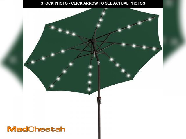 Lot 74-12541832 - JEAREY Upgrade 9FT LED Lighted Patio Umbrella, Solar Outdoor Umbrella, Tilt Table Umbrella for Pool,...