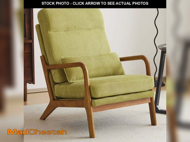 Lot 74-12668872 - (MISSING HARDWARE) Ktaxon Mid Century Modern Accent Chair, Corduroy Armchair, High Back Single Sofa ...