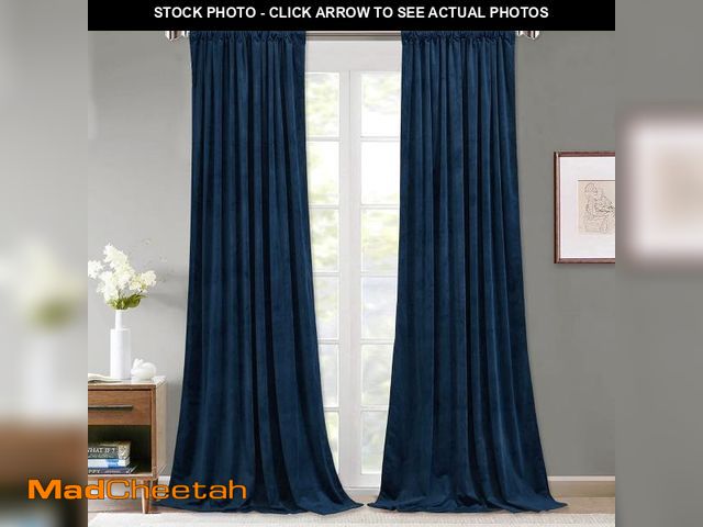 Lot 74-11557003 - StangH Velvet Curtains 108 inches - Thermal Blackout Velvet Drapes Extra Long Tall Curtains for High...