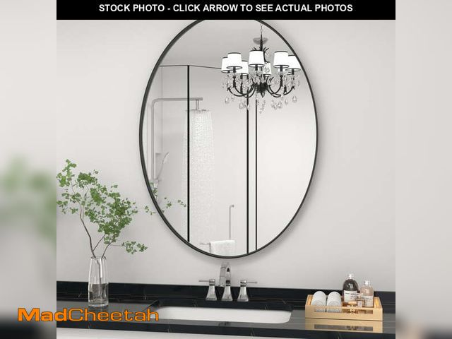 Lot 74-12833444 - PAIHOME 24" x 36" Black Oval Mirror, Bathroom Mirror for Wall, Anti-Rust, Hangs Horizontally or Vert...