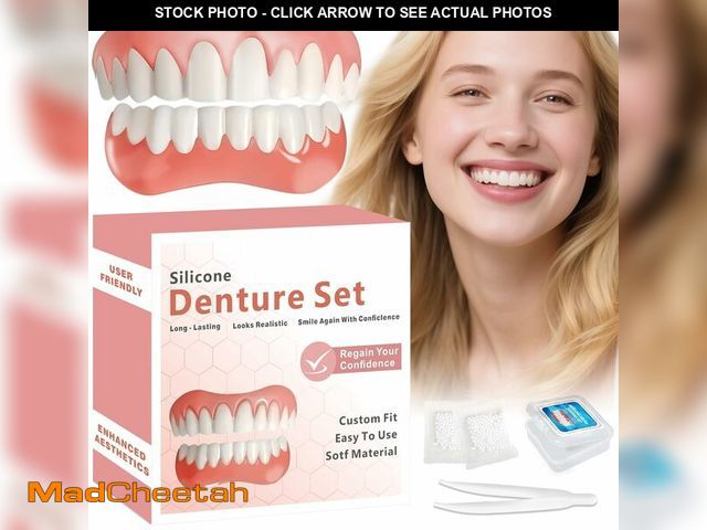 Lot 74-13572278 - Moldable False Teeth, Dentures for Women and Men, Upper and Lower Silicone Denture Set, Fix your Smi...