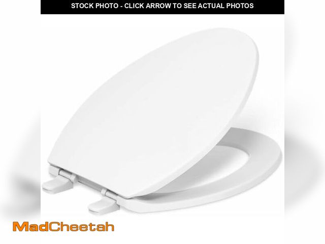 Lot 74-13069344 - KOHLER 20110-0 Brevia, Slow Close Toilet Seat, Elongated Toilet Seat, Grip-Tight Bumpers Quick-Attac...