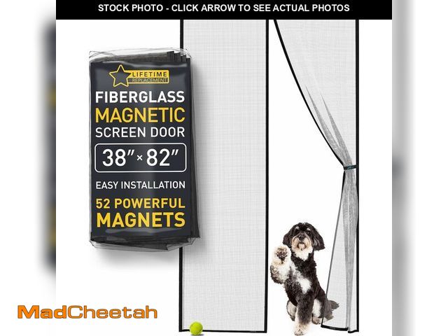 Lot 74-12453467 - Flux Phenom Screen Door Mesh 38x82 Inch Ã¢â¬â Easy Install, Strong Magnet Strength, Pet Tested, H...