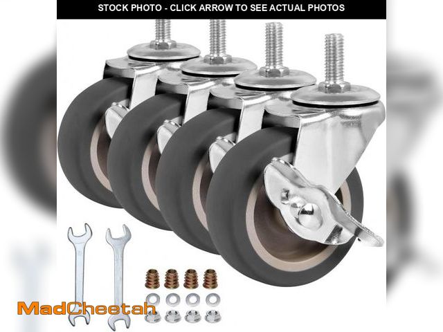 Lot 74-12323775 - *SEE DETAILS* BAISASY 3 Inch Caster Wheels, Threaded Stem Casters Set of 4, Heavy Duty Wheel with Br...
