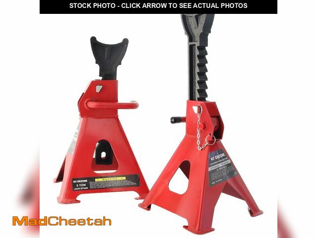Lot 74-13544906 - KOERZORE 3 Ton Jack Stands, 1 Pair Heavy Duty Steel Car Jack Stands with Double Locking Pins, Adjust...