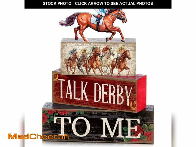 Lot 74-13951827 - Lineshading 4 Pcs Derby Day Horse Party Decorations Derby Horse Racing Table Decor Wooden Ã¢â¬â¹ H...