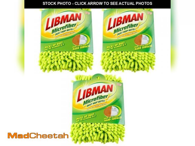 Lot 74-12528365 - Libman 18.75 in. Microfiber Fingers Dust Mop Refill Pad (3-Pack) - UNUSED