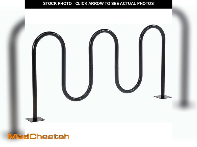 Lot 74-13331460 - Global Industrial 68" L Wave Bike Rack, Fange Mount, 7-Bike Capacity, Powder Coated Steel, Black, Co...