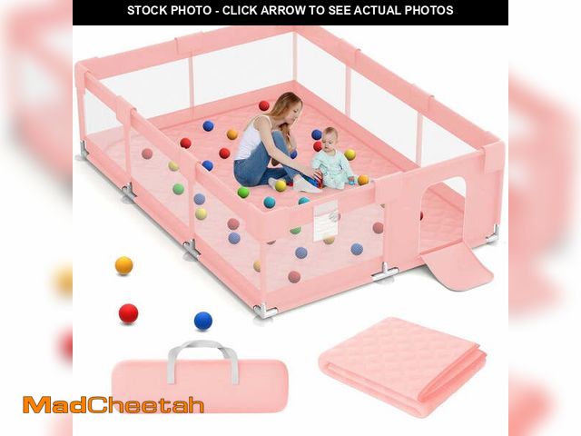 Lot 74-14586913 - Babyeap Large Baby Playpen with Mat,71"x50"Playpen for Babies and Toddlers,Baby Play Yard Baby Fence...