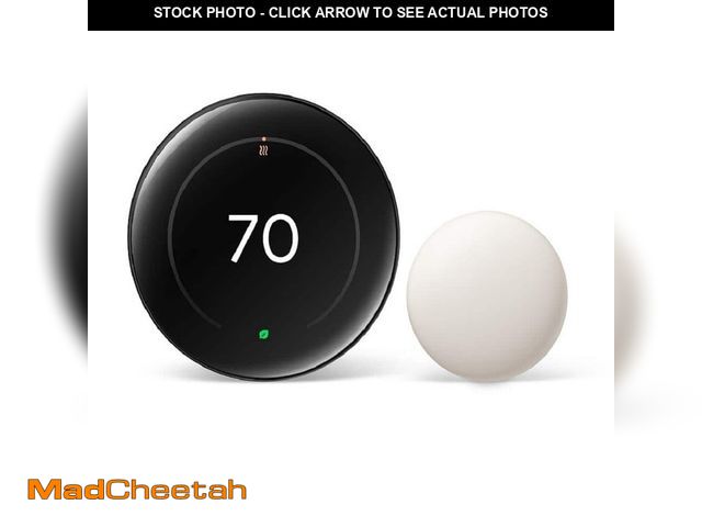 Lot 74-13778059 - Google Nest Learning Thermostat (4th Gen) with Nest Temperature Sensor (2nd Gen) -  Polished Obsidia...