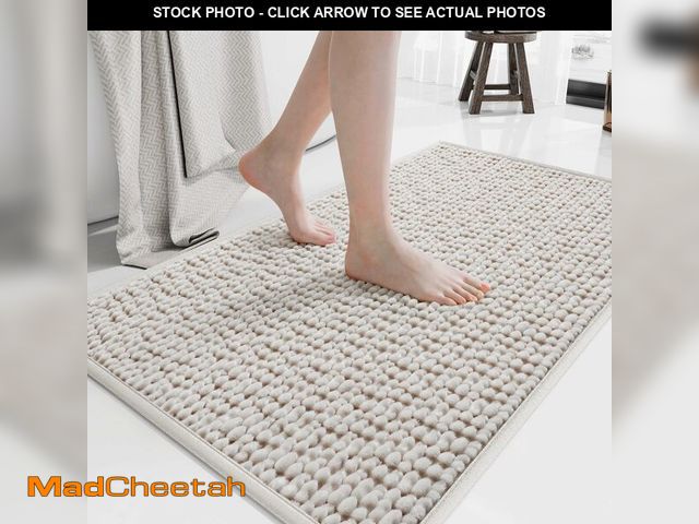 Lot 74-14052052 - QiCaiJia Bathroom Rugs Mat 16x24, Extra Soft Absorbent Chenille Bath Rug, Non Slip PVC Backing Washa...