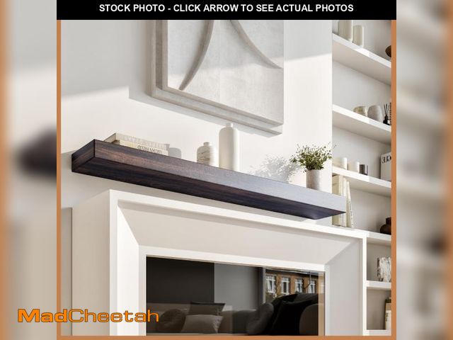 Lot 74-12418879 - Avana Fireplace Mantel Shelf 60 Inch - Natural Wood Mantles for Over Fireplace - Handcrafted Mantel ...