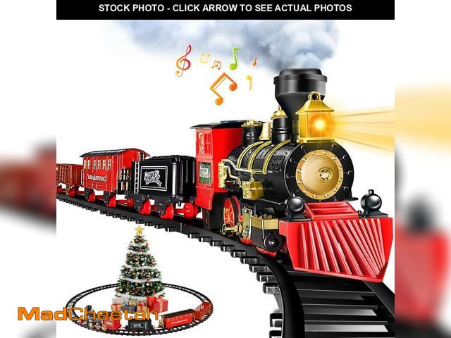 Lot 74-12701162 - Gloween Christmas Train Sets for Under The Tree, Electric Train Toy with Steam, Light &amp; Sound, G...