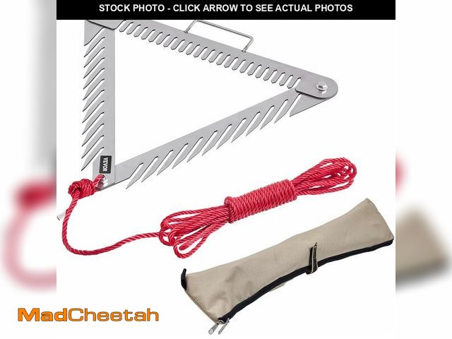 Lot 74-12633415 - VEVOR 24in Aquatic Weed Rake, 3-Sided Lake Weed Rake with Handle, Portable and Foldable Pond Water G...