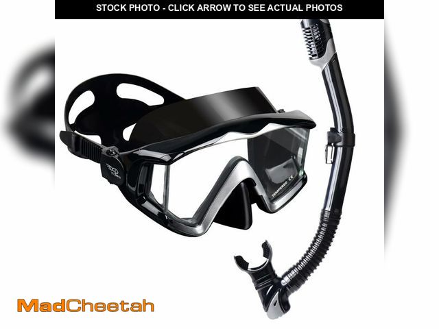 Lot 74-14272444 - Snorkel Set Pano 3 Adult Snorkeling Gear, Professional Anti-Fog Snorkel Mask Dry Top Snorkel, Temper...