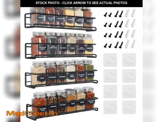 Lot 74-12443629 - Ultimate Hostess Spice Rack Wall Mounted 4 Tier Ã¢â¬â Space-Saving Kitchen Spice Organizer for Se...