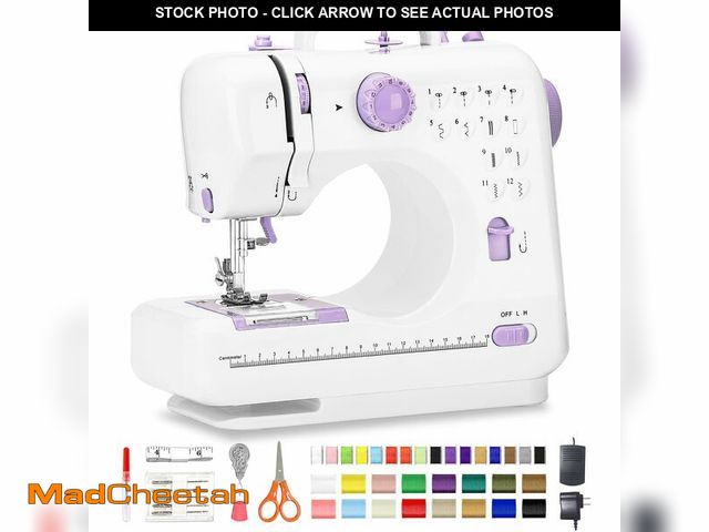 Lot 74-12705633 - Sewing Machine for Beginners with 12 Built-in Stitches, Mini Sewing Machine with Foot Pedal, High-Lo...