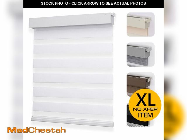 Lot 74-12693273 - Joydeco No Drill Zebra Blinds for Windows, Cordless Day &amp; Night Dual Sheer Roller Shades, Easy I...