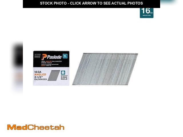 Lot 74-14314432 - Paslode 2-1/2 in. x 16-Gauge 20ÃÂ° Galvanized Angled Nails (2000 per Box) - UNUSED