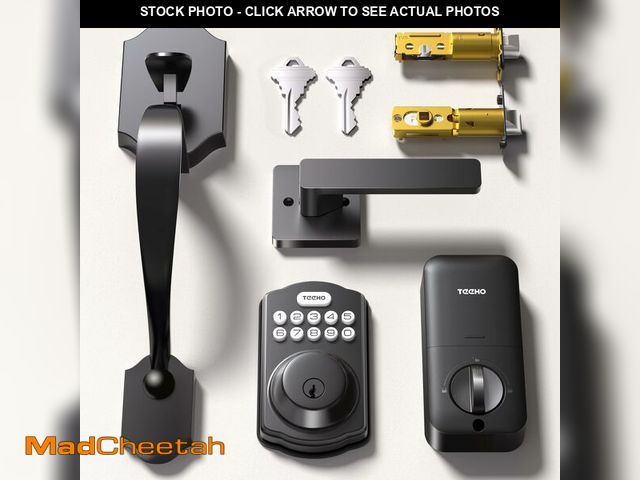 Lot 74-12459895 - TEEHO Keyless Entry Door Lock Deadbolt with Handle Set, Electronic Digital Smart Locks Set for Front...