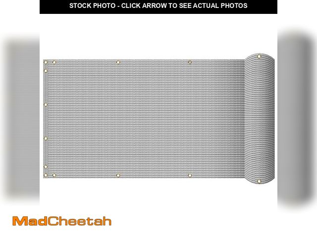 Lot 74-12584551 - BANSA ROSE 3 ft. x 15 ft. Grey Balcony Privacy Fence Screen with UV Blockage for Balcony Porch Patio...